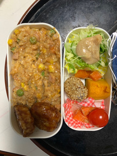 全てレンジさっぱり洋風オイ梅マヨ炒飯弁当-レシピのメイン写真