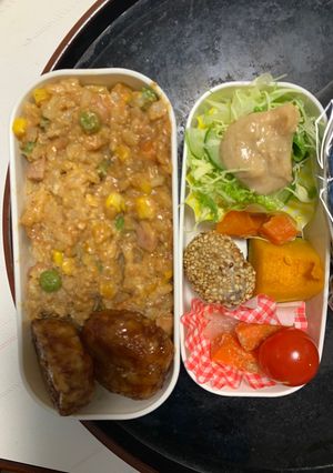 全てレンジさっぱり洋風オイ梅マヨ炒飯弁当-レシピのメイン写真