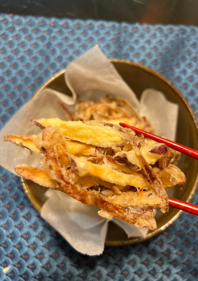 超簡単！さつま芋と玉ねぎのかき揚げ-レシピのメイン写真