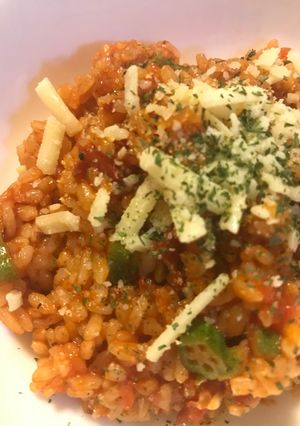 オクラ＆トマト缶のケチャップライス-レシピのメイン写真