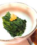 簡単！美味しい！♬春菊のお浸し辛子和え♬
