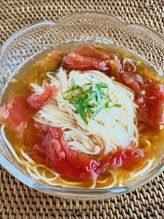 冷凍トマトで ぶっかけ素麺つゆ-レシピのメイン写真