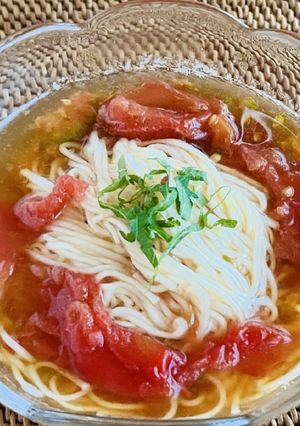 冷凍トマトで ぶっかけ素麺つゆ-レシピのメイン写真