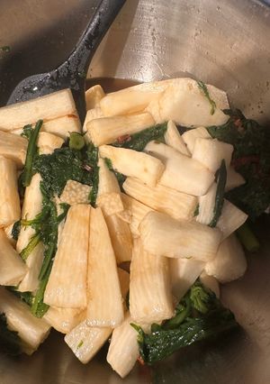 長芋と春菊のにんにく醤油漬け-レシピのメイン写真