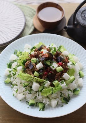 梅そぼろとコロコロ野菜ちらし-レシピのメイン写真
