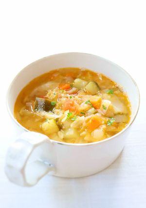 コトコト煮て【レンズ豆入りミネストローネ-レシピのメイン写真