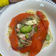 そらまめとスモークサーモンのパスタ