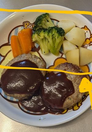 tacookハンバーグ付け合わせ-レシピのメイン写真