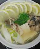 かきのレモン鍋🍋〆はさっぱりラーメン🍜