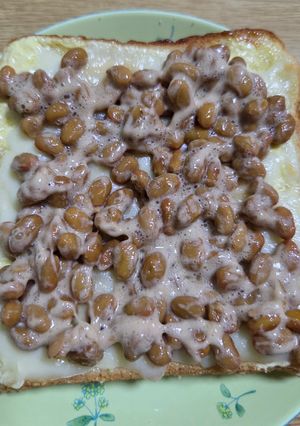ゆずぽんで☆あとのせ納豆トースト-レシピのメイン写真