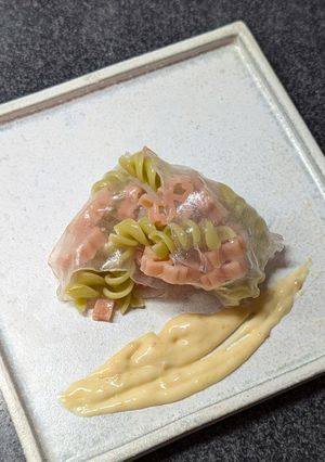 カラフルマカロニのライスペーパー巻き-レシピのメイン写真