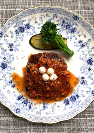 スパイシーハンバーグと茄子のトマトソース-レシピのメイン写真