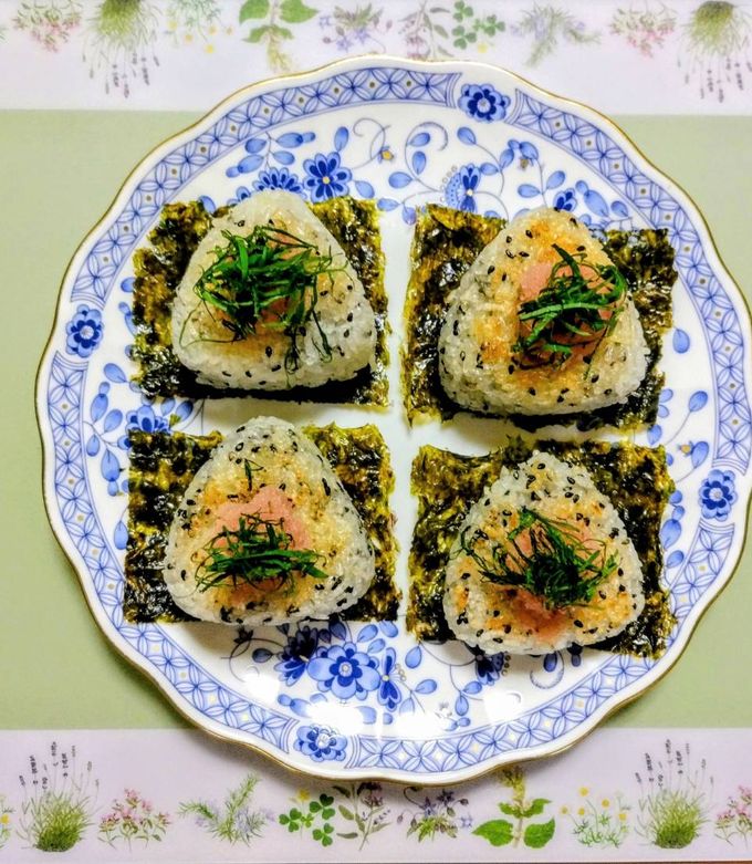 韓国海苔明太子のせ焼おにぎり-レシピのメイン写真