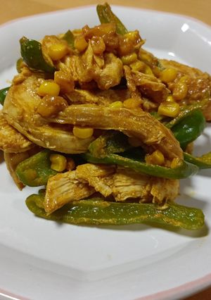 茹で鶏とピーマンのタンドリー炒め-レシピのメイン写真