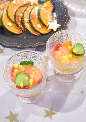 ぷるんと涼やか夏野菜とえびのジュレサラダ-レシピのメイン写真