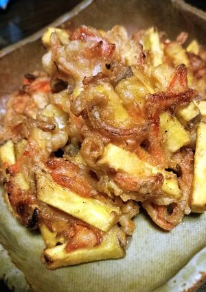 渋柿の皮とさつまいもの皮のかき揚げ-レシピのメイン写真
