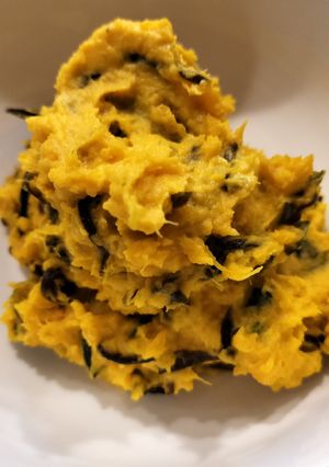 レンジで簡単！カボチャ塩昆布サラダ-レシピのメイン写真