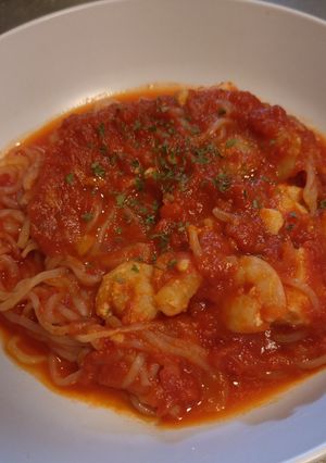 海鮮トマト白滝パスタ-レシピのメイン写真