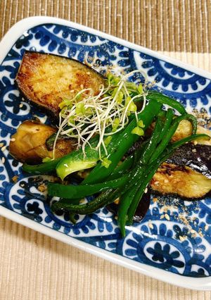 焼き茄子　細切りピーマン炒めのせ-レシピのメイン写真