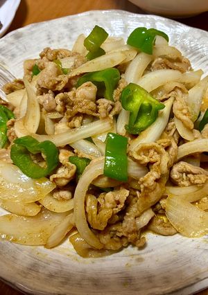 豚バラ肉と玉ねぎピーマンのカレー炒め-レシピのメイン写真