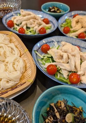 鶏ムネぷりぷりサラダ素麺-レシピのメイン写真