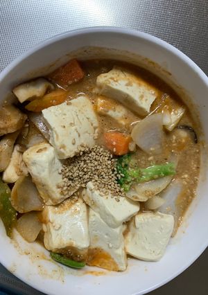 お一人様クリーミー酸辣炒飯味豆腐野菜炒め-レシピのメイン写真