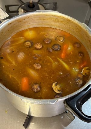 手羽元と牛筋のコクうまカレー　圧力鍋使用-レシピのメイン写真