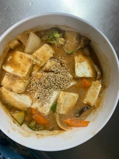 お一人様クリーミーおこわ味豆腐野菜炒め-レシピのメイン写真