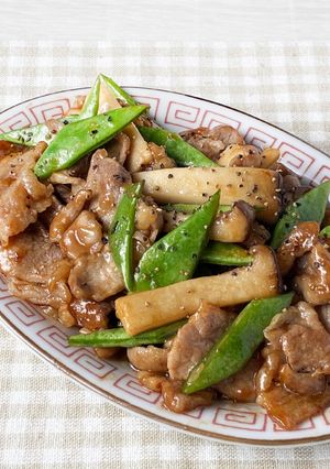 シャキシャキ♪モロッコインゲンと豚こまの中華炒め-レシピのメイン写真