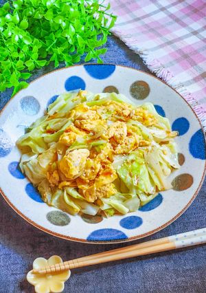 ♡焼肉のたれでキャベツと卵の炒め物♡-レシピのメイン写真