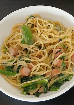 ほうれん草とウインナーの豆乳スパゲティー-レシピのメイン写真
