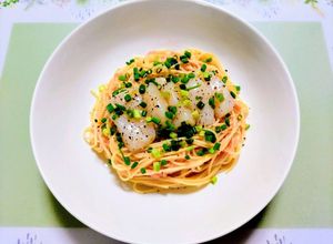 簡単昼食！帆立明太和風冷製クリームパスタ-レシピのメイン写真