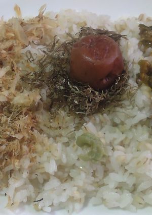 備蓄米でカフェ丼V1〜青唐味噌いわし梅干-レシピのメイン写真