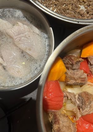 大学芋→肉そぼろ・茹で胸肉→カレー-レシピのメイン写真