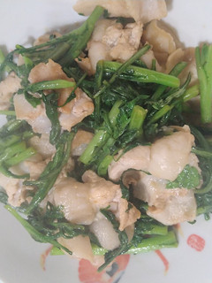 簡単 春菊と豚こま肉のゴマ油醤油炒め-レシピのメイン写真