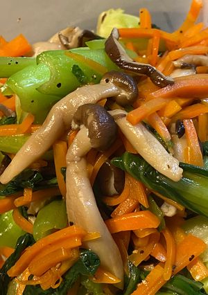 青梗菜・人参・きのこの塩炒め🍄‍🟫-レシピのメイン写真