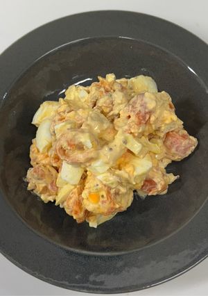 丸ごと人参とゆで卵のサラダ-レシピのメイン写真