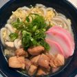 鶏こま切れ肉で、かしわうどん