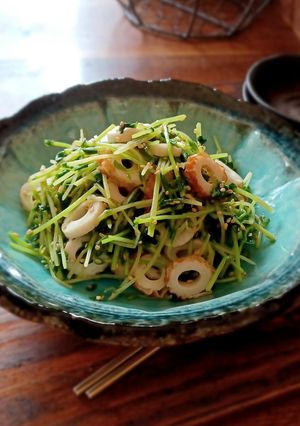 節約!簡単おつまみ♡豆苗とちくわのナムル-レシピのメイン写真