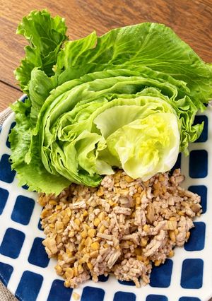 豚ひき肉と納豆きのこのレタス包み-レシピのメイン写真