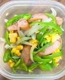 レンチンで簡単副菜　ウインナーとピーマン