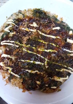 カボチャの葉っぱでお好み焼き風-レシピのメイン写真