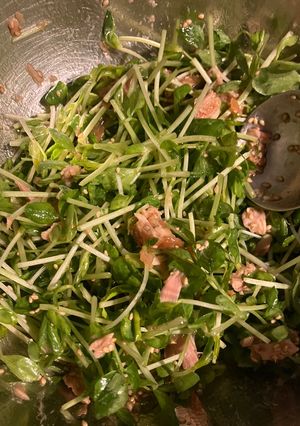 豆苗と梅の和え物-レシピのメイン写真