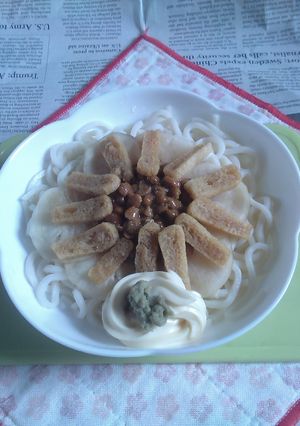 醤油うどん風冷やしうどんV114納豆大根-レシピのメイン写真