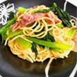 ☘️小松菜とベーコンのガーリックパスタ☘️