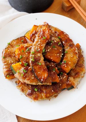 【肉巻きかぼちゃの生姜焼き】ご飯が進む甘辛味☆-レシピのメイン写真