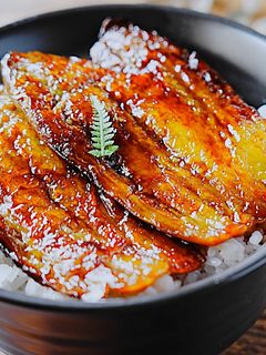 レンジを使って簡単『なす』の蒲焼き丼♫-レシピのメイン写真