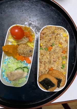 レンジクリーミーピリ辛シーフード炒飯弁当-レシピのメイン写真