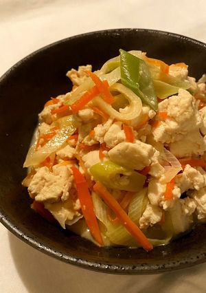 ◯長ネギと豆腐の和風炒り煮-レシピのメイン写真