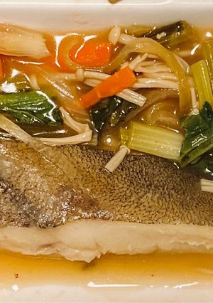 ワンボールレンジ、タラの甘酢あんかけ！-レシピのメイン写真